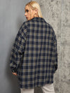 Plus Tartan Plaid Button Up Tunic Shirt