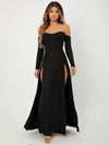 SXY Off Shoulder High Split Dress