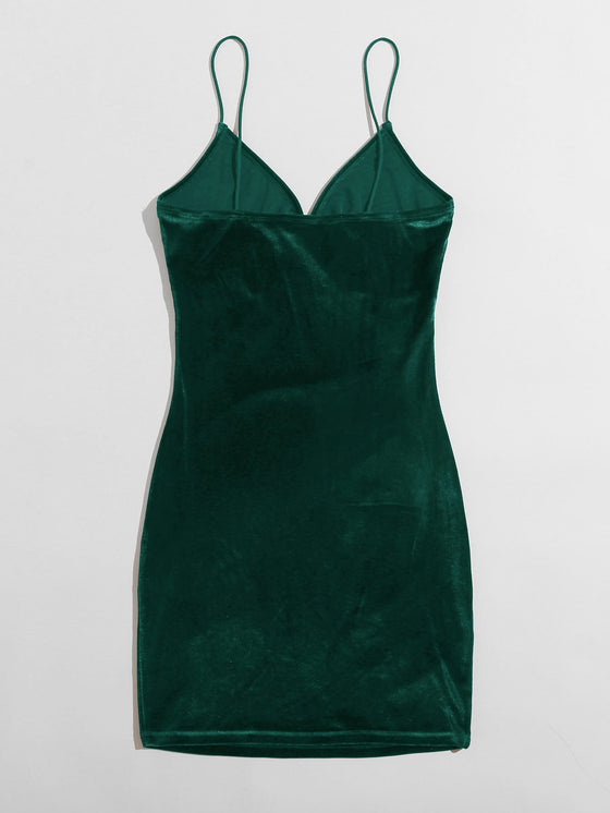 BAE Solid Velvet Bodycon Dress