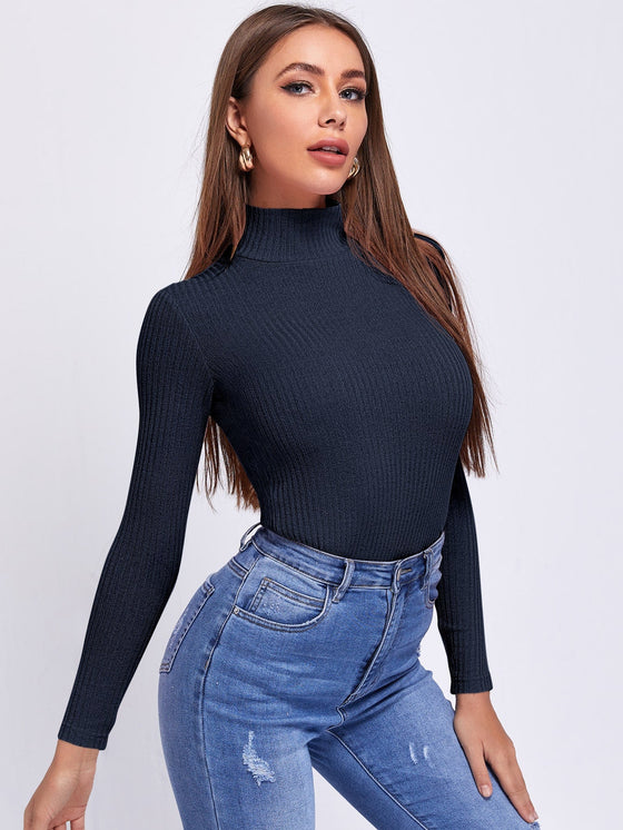 Solid Rib knit Tee