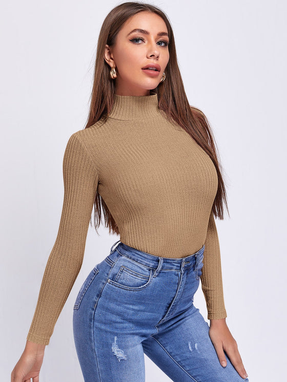 Solid Rib knit Tee