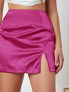 Split Hem Satin Skirt