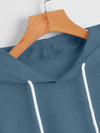 High Low Hem Drawstring Hooded Tee