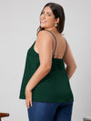Plus Solid Scallop Trim Cami Top
