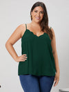 Plus Solid Scallop Trim Cami Top