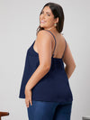 Plus Solid Scallop Trim Cami Top