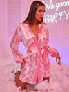 Dollar Print Belted Satin Nightdress