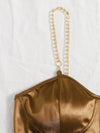 Chain Detail Silky Bustier Cami Crop Top