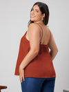 Plus Solid Scallop Trim Cami Top