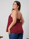 Plus Solid Scallop Trim Cami Top