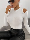SXY Solid Cold Shoulder Tee