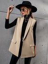 Solid Shawl Neck Vest Blazer