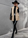 Solid Shawl Neck Vest Blazer