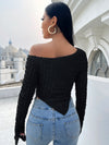 Asymmetrical Neck Cut Out Asymmetrical Top