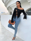Asymmetrical Neck Cut Out Asymmetrical Top