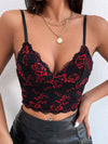 Scallop Trim Bustier Crop Lace Cami Top
