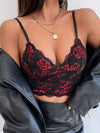 Scallop Trim Bustier Crop Lace Cami Top
