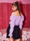 Kawaii Solid Shirred Layered Skirt