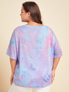 Plus Tie Dye Slogan Graphic Drop Shoulder Tee