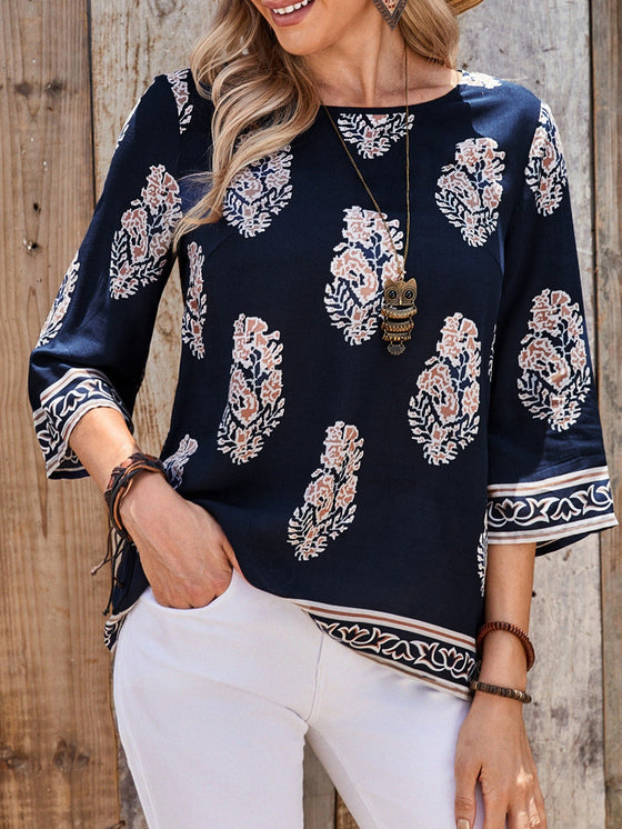 EMERY ROSE Floral Print Top