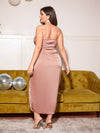 BAE Plus Draped Collar Wrap Satin Cami Dress