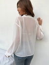 Drop Shoulder Sheer Shirt Without Bra