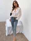 Drop Shoulder Sheer Shirt Without Bra