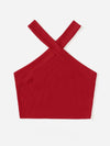 Rib Knit Halter Crop Top