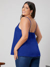 Plus Solid Scallop Trim Cami Top