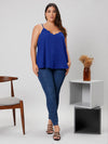 Plus Solid Scallop Trim Cami Top