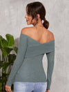 Off Shoulder Wrap Fitted Tee
