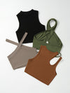 4pcs Rib knit Top