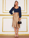 priv Sweetheart Neck Lantern Sleeve Crop Top