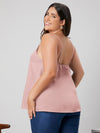 Plus Solid Scallop Trim Cami Top