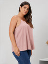 Plus Solid Scallop Trim Cami Top