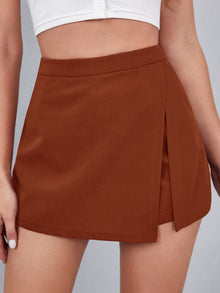  Solid High Waisted Skort