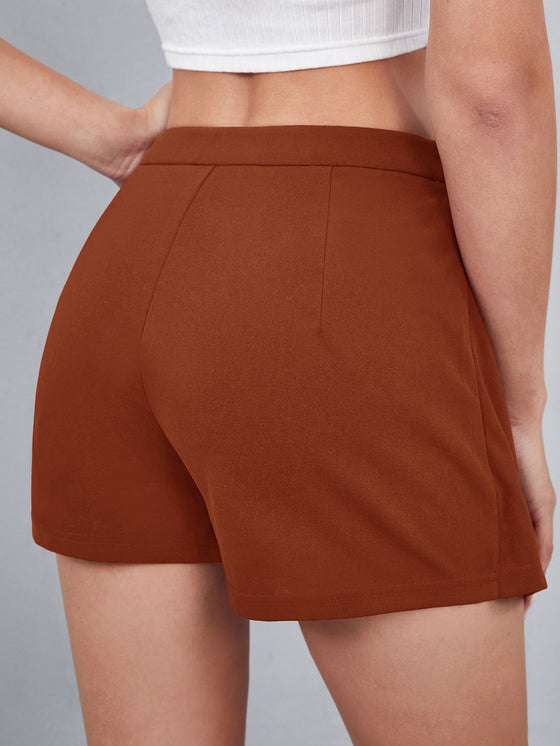 Solid High Waisted Skort