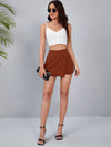 Solid High Waisted Skort