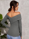 Off Shoulder Wrap Fitted Tee