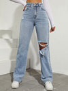High Waist Ripped Boyfriend Jeans