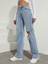 High Waist Ripped Boyfriend Jeans