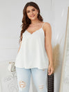 Plus Solid Scallop Trim Cami Top