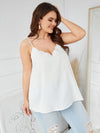 Plus Solid Scallop Trim Cami Top