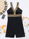 Contrast Trim One Piece Swimsuit