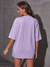 Tropical Letter Graphic Drop Shoulder Tee