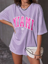 Tropical Letter Graphic Drop Shoulder Tee