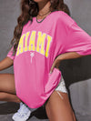 Tropical Letter Graphic Drop Shoulder Tee