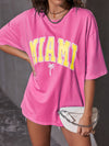 Tropical Letter Graphic Drop Shoulder Tee