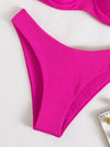 Rib Underwire High Cut Bikini Swimsuit