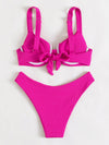 Rib Underwire High Cut Bikini Swimsuit